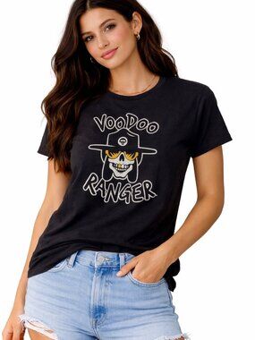 VooDoo Ranger Graphic T Shirt Men’s Black Beer Logo Skull Tee TS05